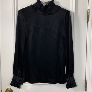 Vintage Custom made high collar evening blouse-S